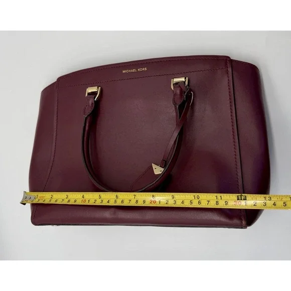 Michael Kors Large Benning Satchel Burgundy Excellent - Picture 8 of 10